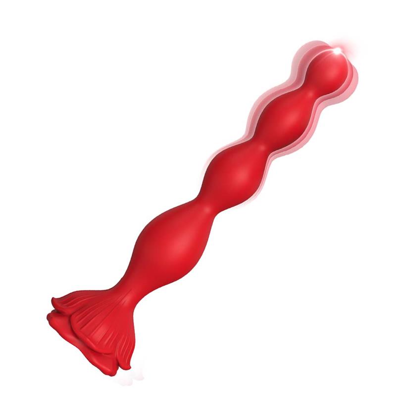 Cadena Anal con Vibración Base de Rosa