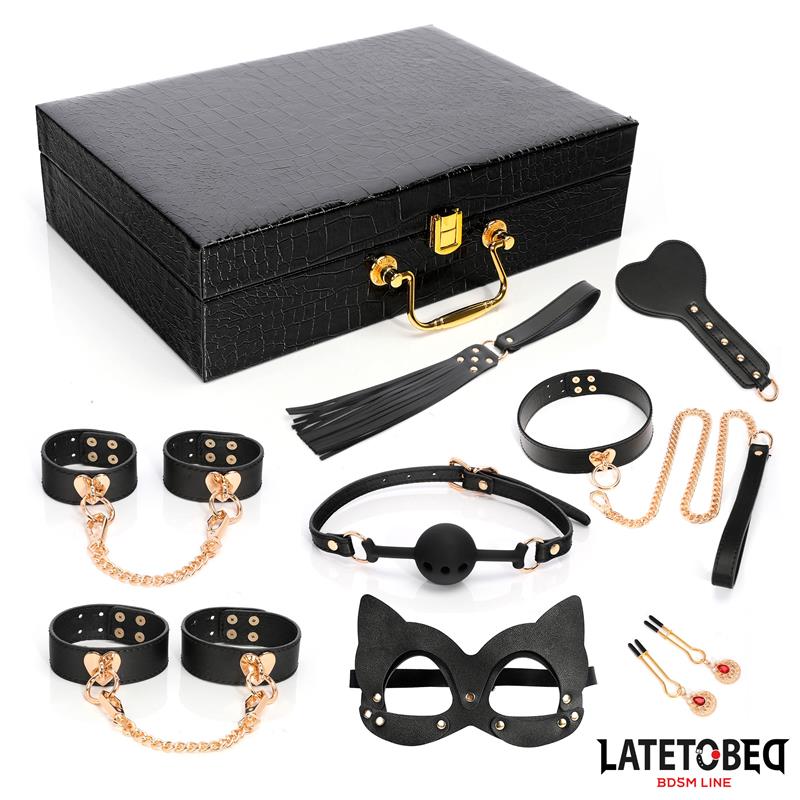 Kit Bondage de 8 Pz Cuero con Maletín de Almacenaje