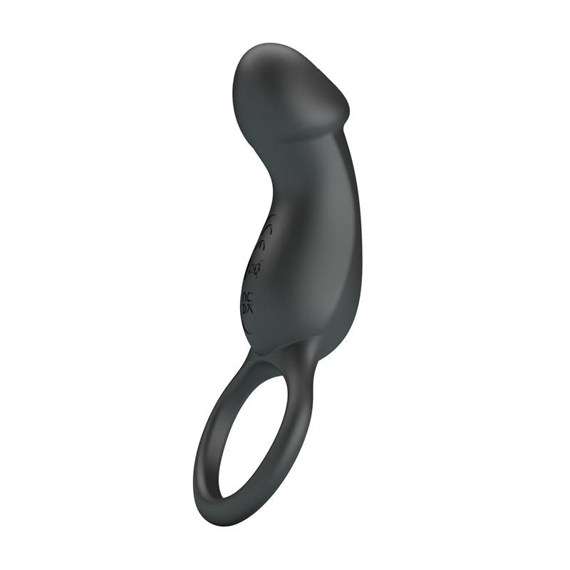 Trae Anillo Vibrador  Silicona USB Negro