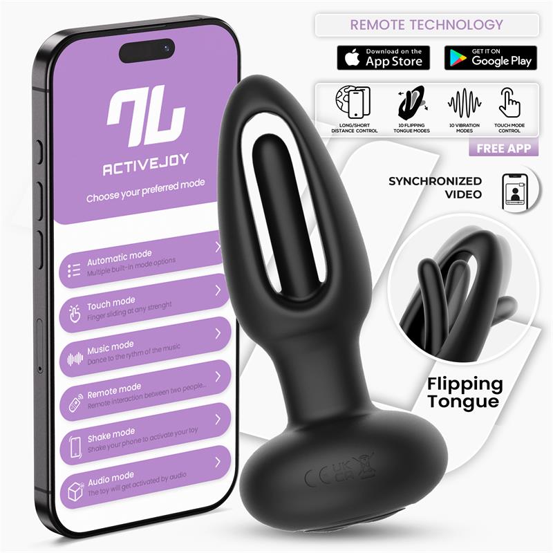 Zack Plug Anal con Flipping Tongue y Vibración con App